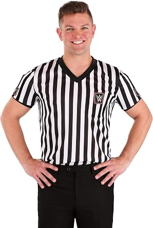 Mens WWE Ring Referee Shirt Costume