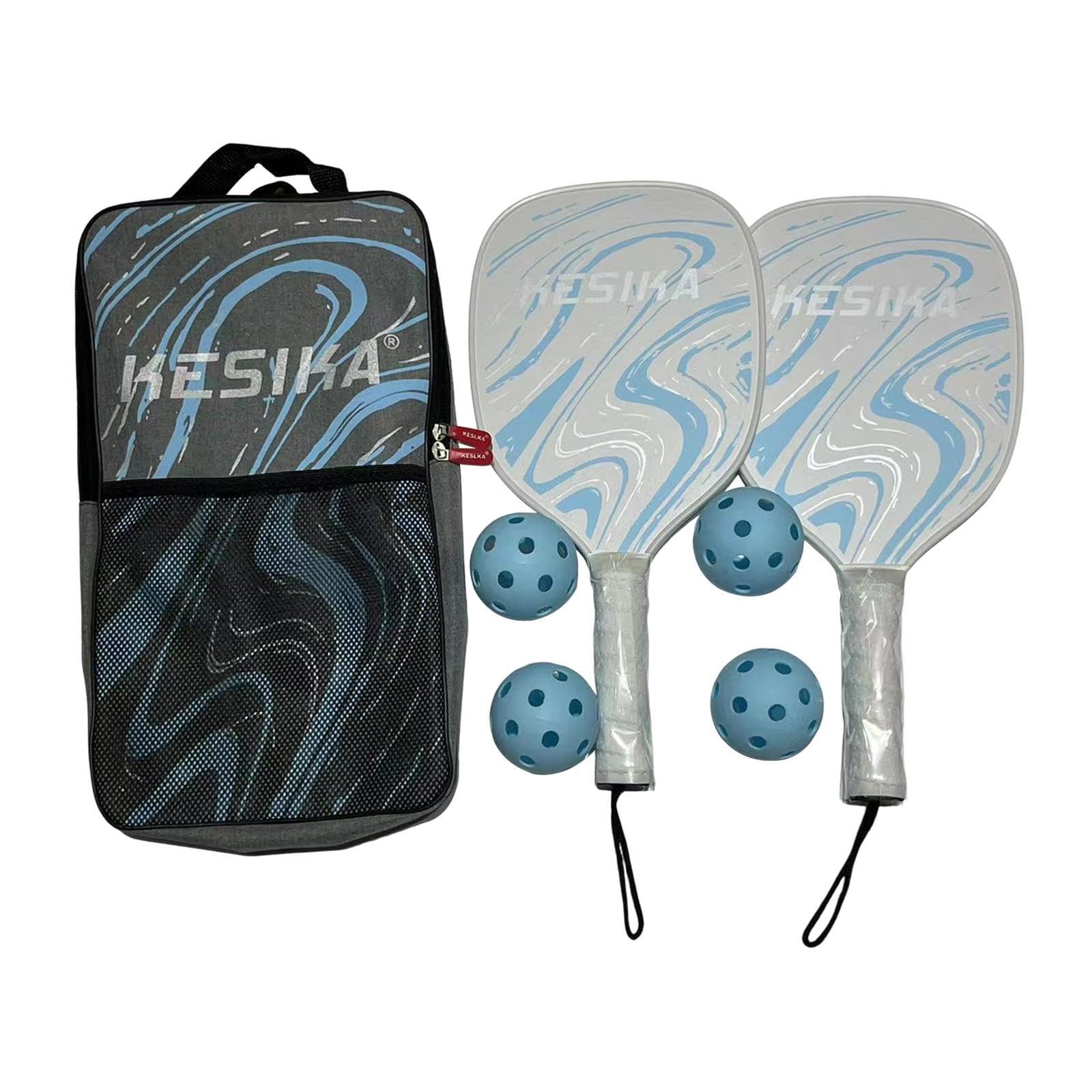 Racchette da Pickleball Portatili con 2 | colorate per divertenti attività ricreative al chiuso e all'aperto. Set di da pickleball con 4 palline. Racchetta da