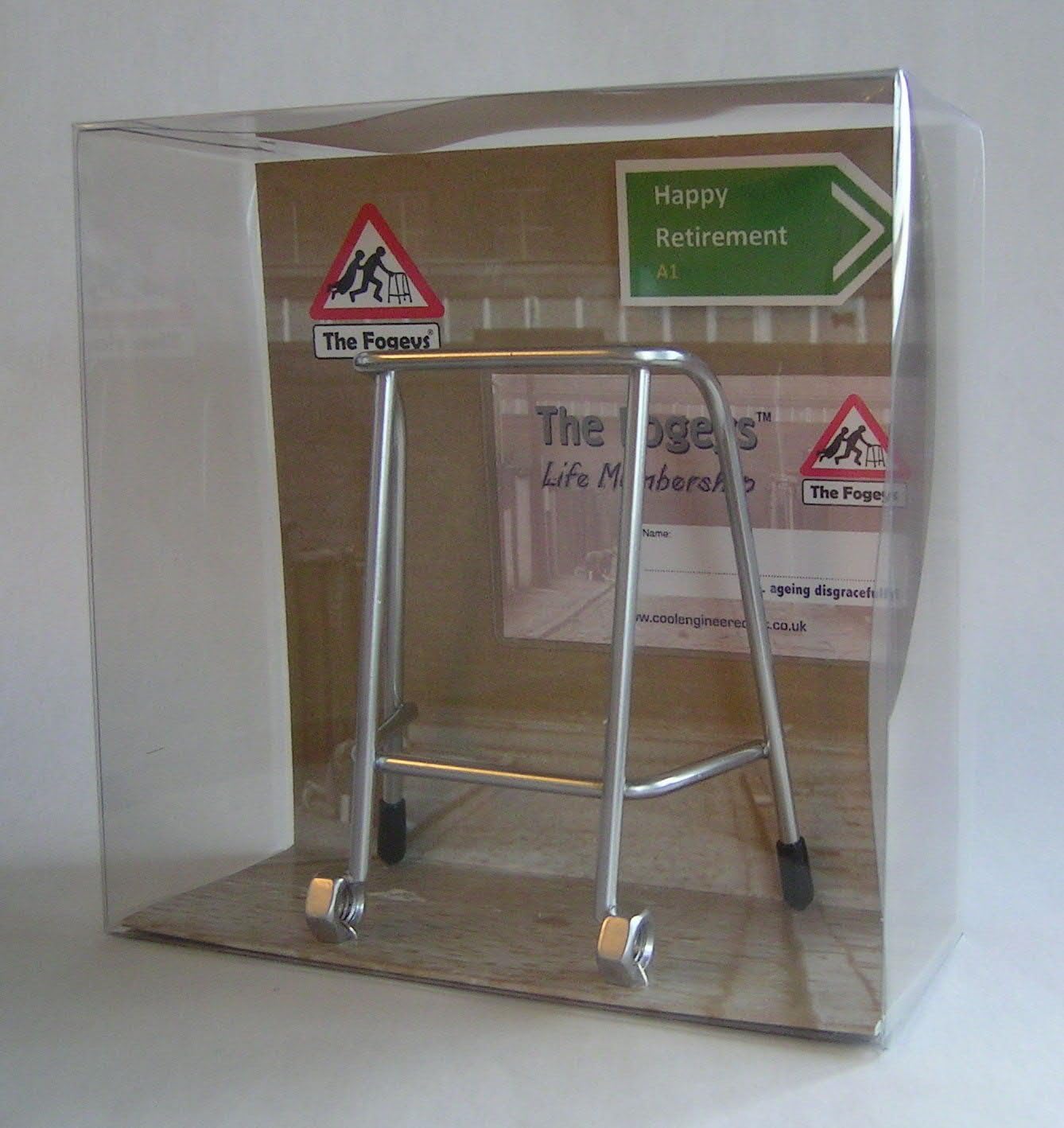Zimmer inspired Mini Walking Frame Novelty Funny Retirement Gift. "The Fogeys Club"