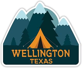 Wellington Texas Souvenir 4-Inch Fridge Magnet Camping Tent Design