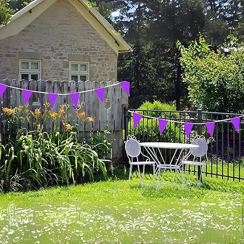 Vista 7 de Fun Express Banderín rojo – Decoración de fiesta de 100 pies para colgar – Banderines vibrantes para celebraciones, fiestas de cumpleaños, eventos