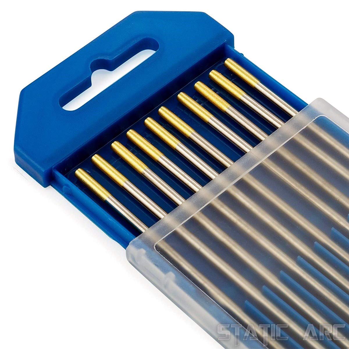 10x TIG Welding Tungsten Electrode Tips Blue/Gold/Green/Grey/RED/White 1.6/2.4/3.2mm (Gold 1.5% Lanthanated, 1.6mm)