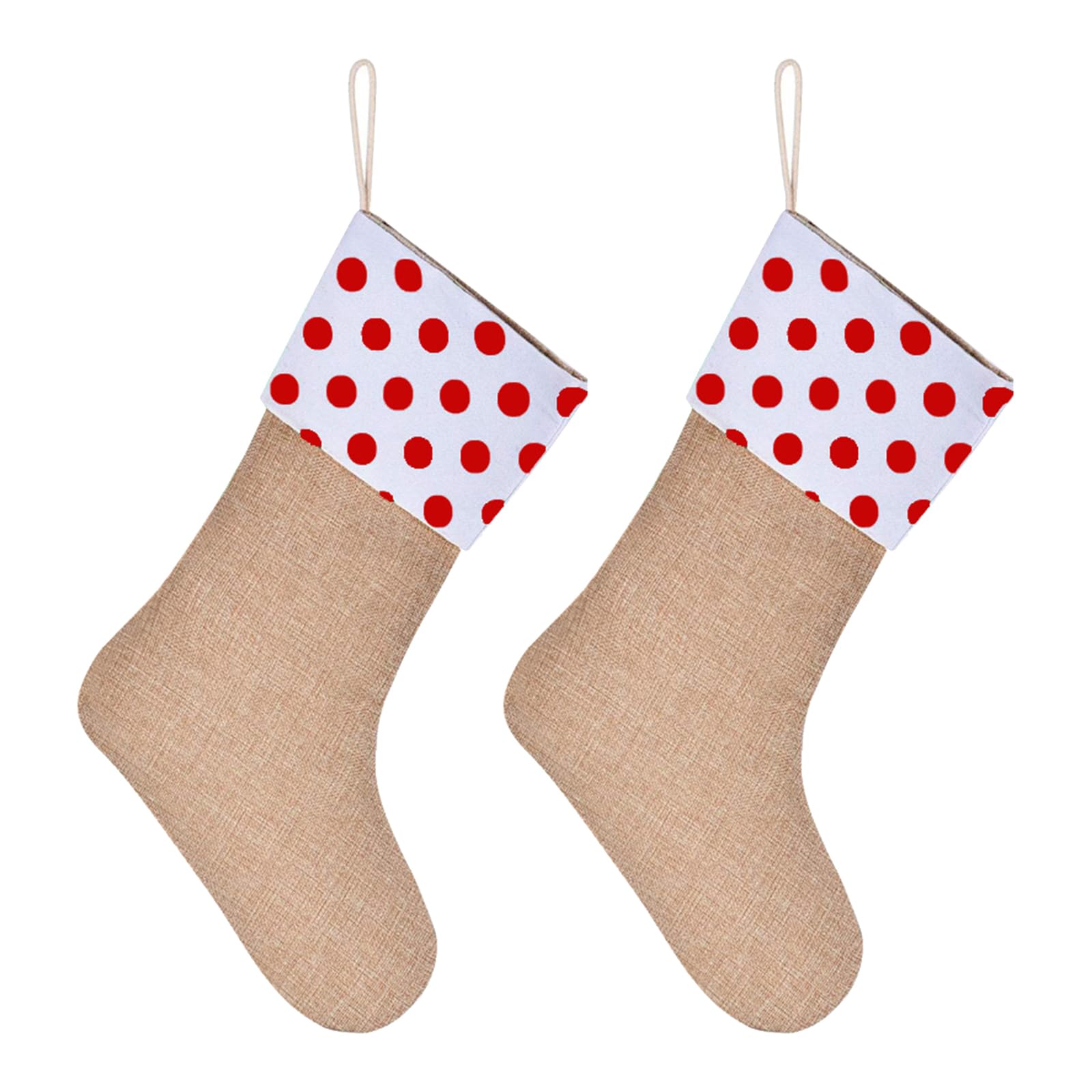 Tsophreniq Of 2 Burlap Socks Large Capacity Stocking Candy Containers Christmas Tree Decoration Fireplaces Hanging Ornament Fireplaces Hanging Stockings