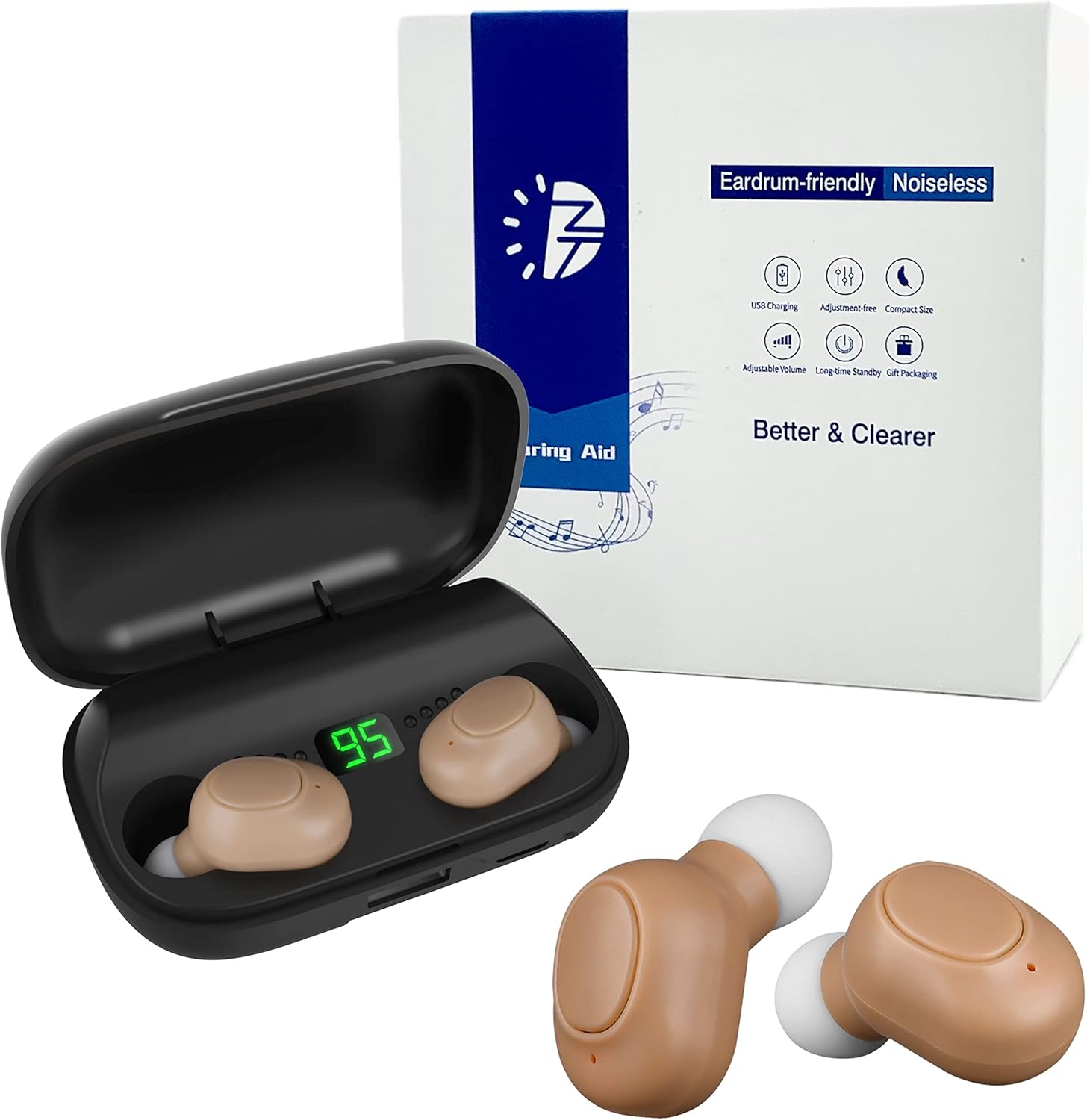 Hearing Amplifier,Invisible Hearing Amplifiers for Seniors,Comfortable Sound Amplifier for Adults, 3 Sizes of Eartips1 : Health & Household