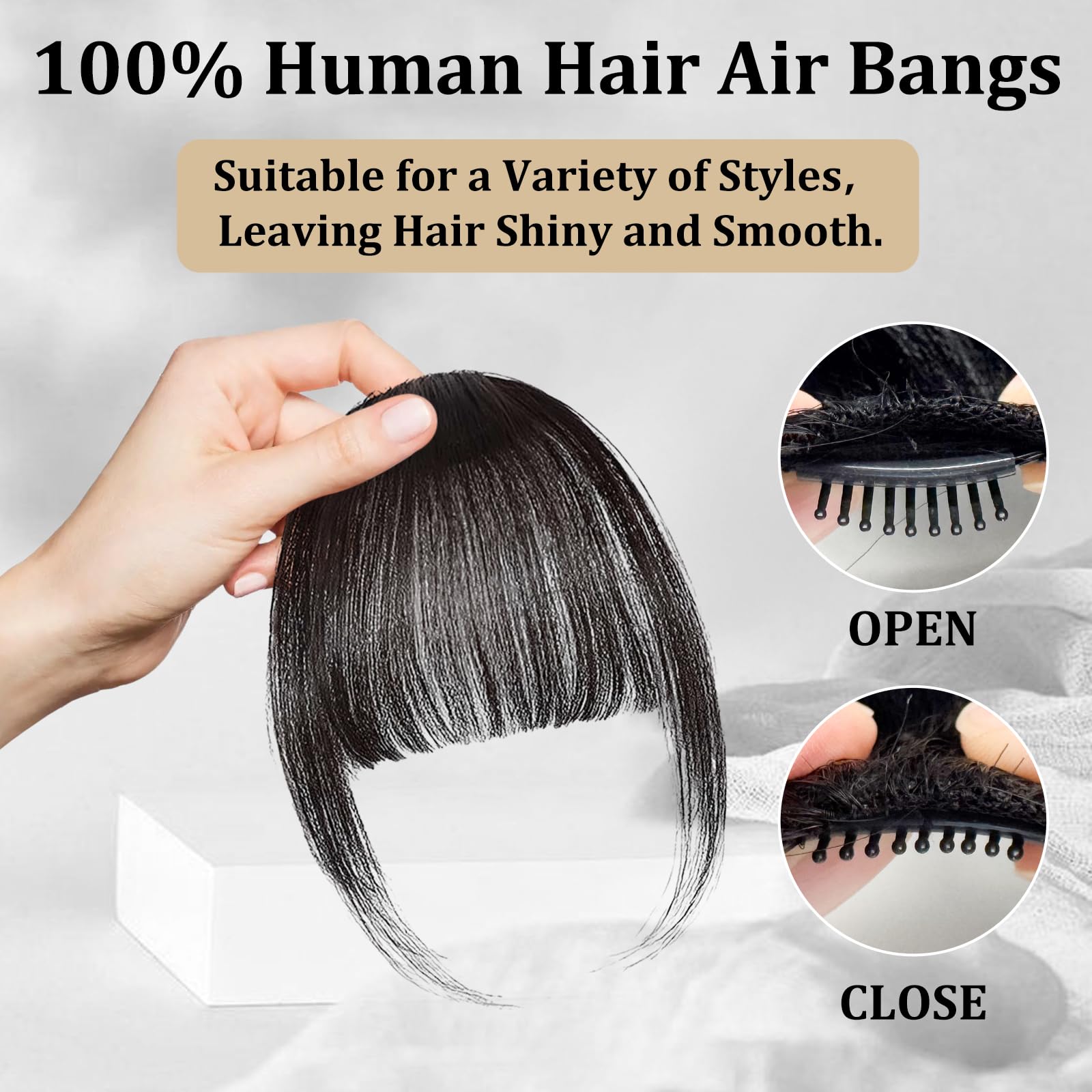 Mtuihfo Clip in Fringe, Fringe Clip in Hair Air Bangs - Image 3