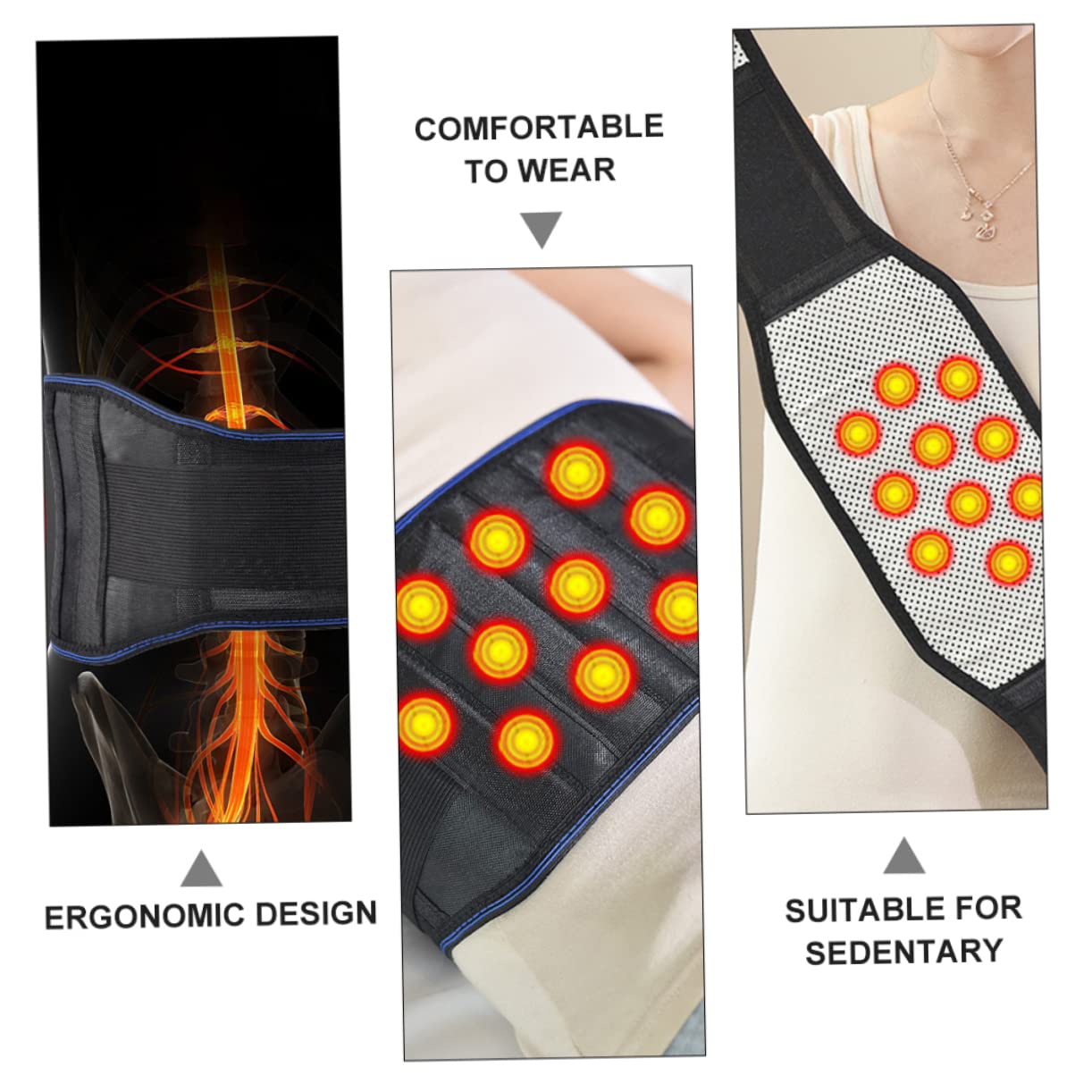 NULYLU Self-heating Belt Postpartum Belly Band Heating Belt Waist Support Back Brace Warm Waistband Abdominal Wrap