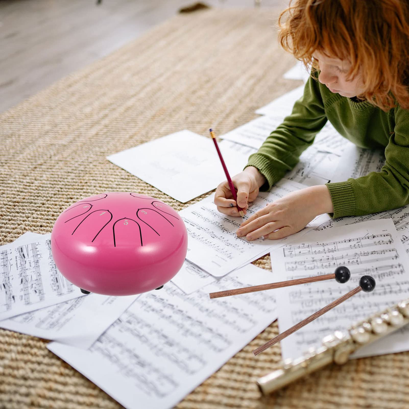 HANABASS Drum Hand Pan Steel Tongue Drum 6 Inches Easy to Play Great for Music Education Meditation