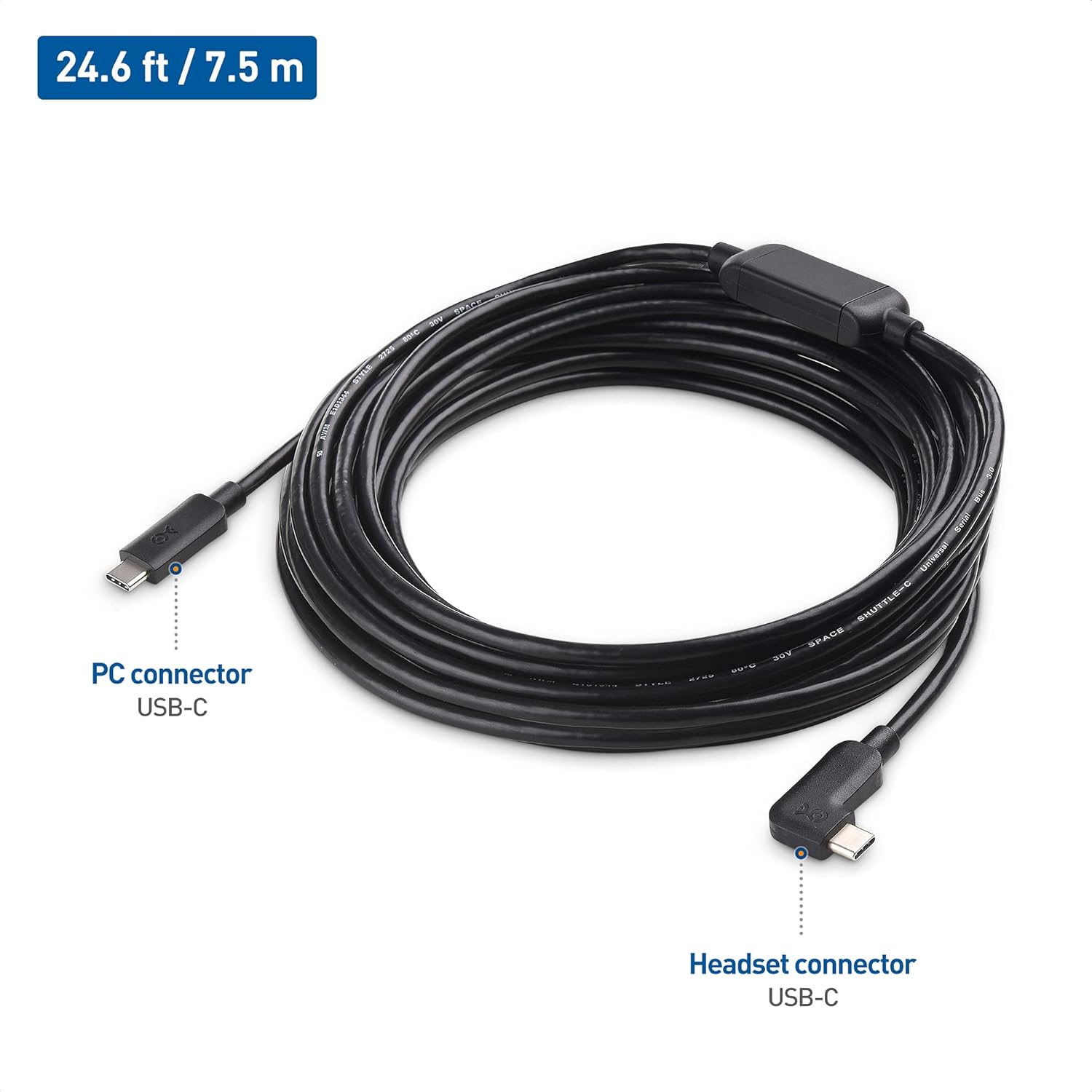Cable Matters Unidirectional Active USB C Cable 24.6 ft for Oculus Quest 2 Headset and Hard Drives (Compatible with Oculus Link Cable) 5Gbps Data Transfer, No Video, No Power Delivery Support