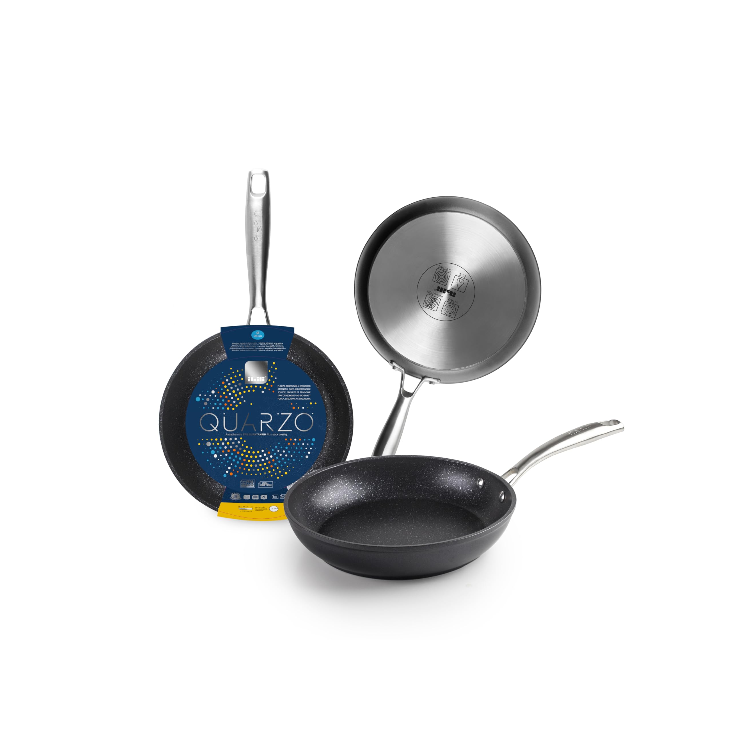 Ibili, Padella Quarzo, 26 Cm, Alluminio, Antiaderente Quantanium, Adatta Per L’Induzione.-image