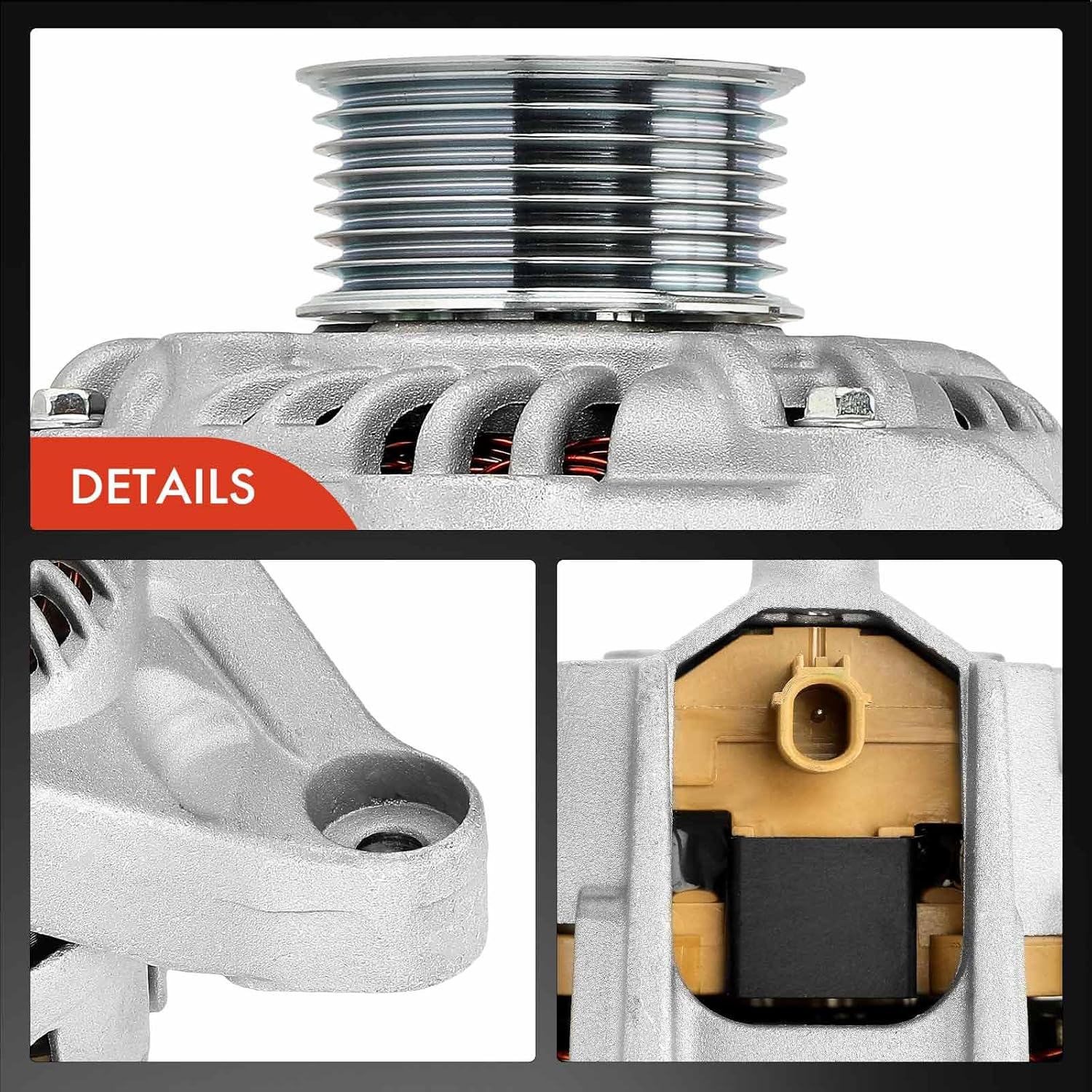 A-Premium Alternator Compatible with Honda Accord 2013 2014 2015 2016 2017 2.4L, 12V 110A 7-Groove Pulley Clockwise, Replace# A5TL0591ZC, AHGA87