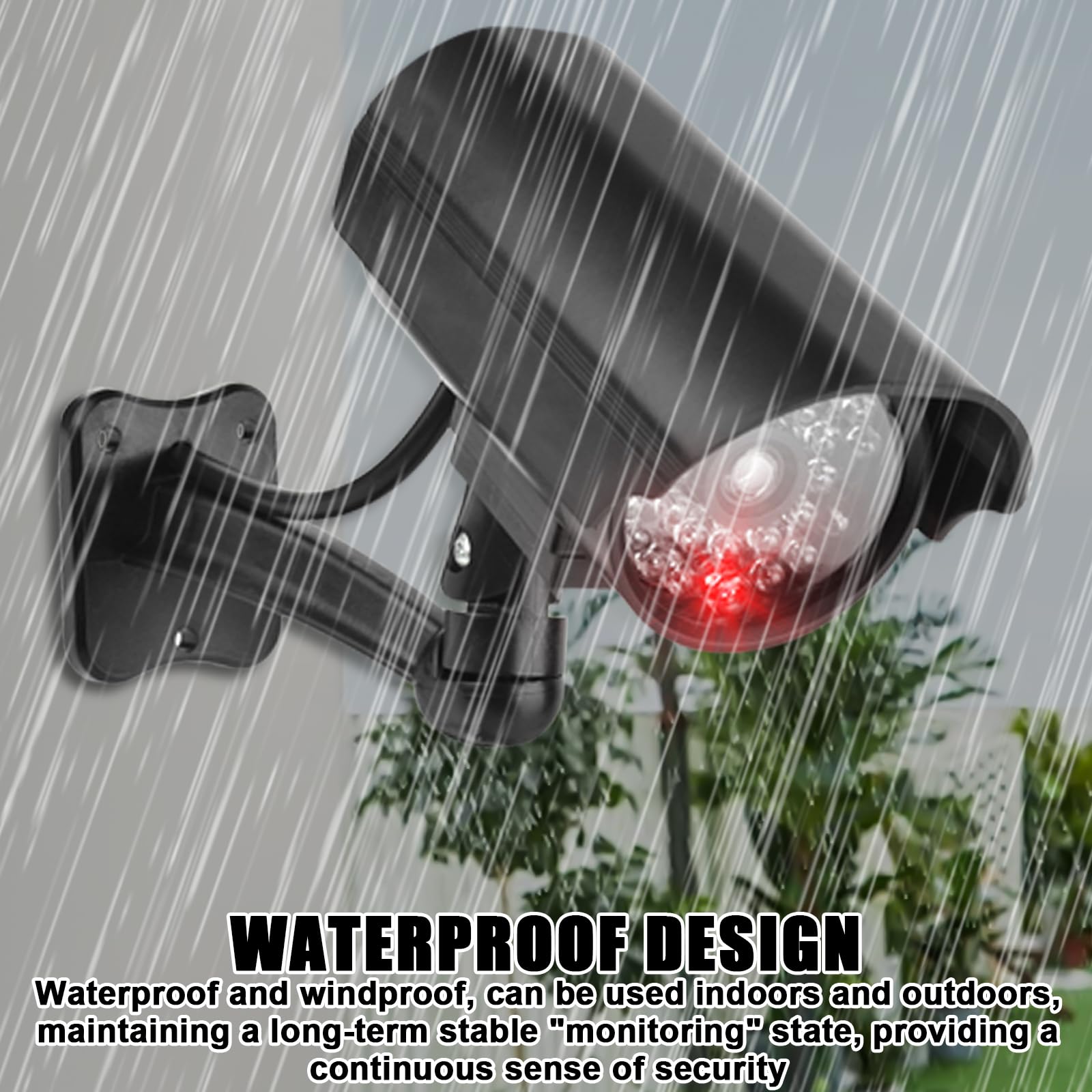 GOMETY 2 pezzi fotocamera Atrappe per esterni, fake telecamera di sicurezza con LED rosso lampeggiante, telecamera CCTV, manichino, telecamera di sicurezza finte, telecamera di sorveglianza, per
