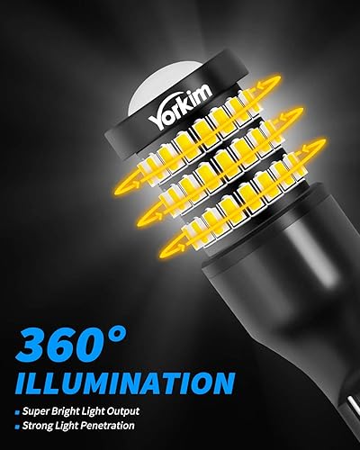 Miniatura 89 de Yorkim Bombilla LED 7440, luces rojas brillantes, bombillas LED T20, 7443 LED, 7441 LED, W21W LED, 7444 bombillas, para luz de marcha atrás/de Rojo