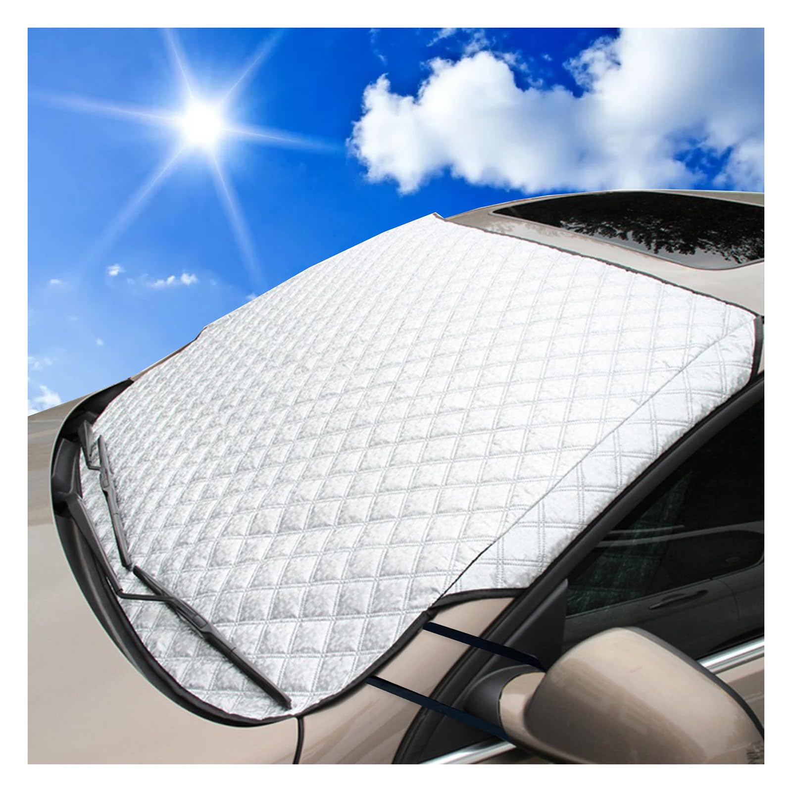 GQCUHMEMY Car Windscreen Sun Shade for Ford Fiesta MK8 2017-2026 Foldable Car Windshield Sun Shade,Car Front Windshield Sunshade Umbrella UV Protection