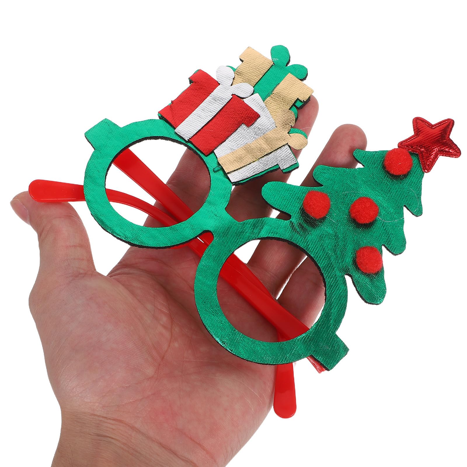 TOYANDONA 20 Piezas Gafas Navideñas de Fiesta Patrón de Copos y Árboles