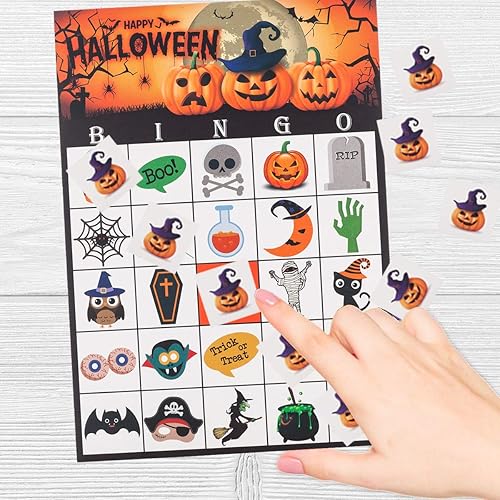 Miniatura 7 de MISS FANTASY Juegos de Halloween Juego de bingo de Halloween para niños, juegos de fiesta de Halloween para niños, actividades familiares en el
