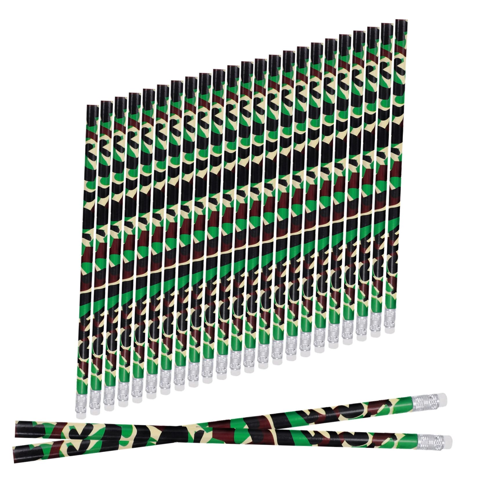 Yardenfun Camo Pencils Set for - Pack of 50 - Wooden Drawing Tools for School Supplies Unique Camouflage Design Ideal for Students and