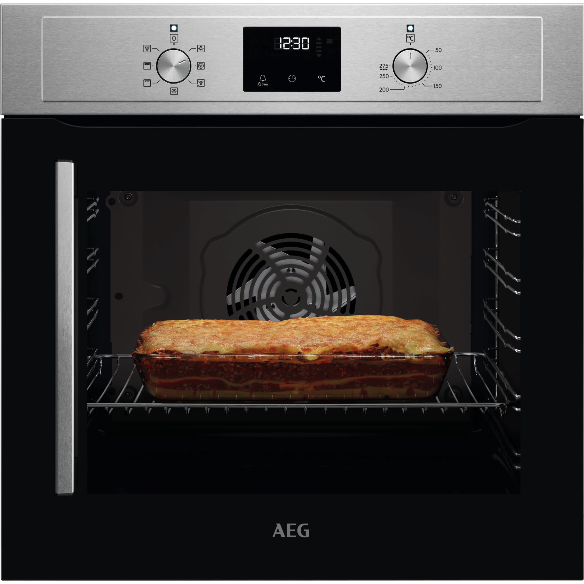 AEG 3000 Built-in Oven BCX335R11M, Stainless Steel | 72 L capacity, SurroundCook fan cooking, Class A, 50-275°C, Multilevel Cooking, Self-cleaning