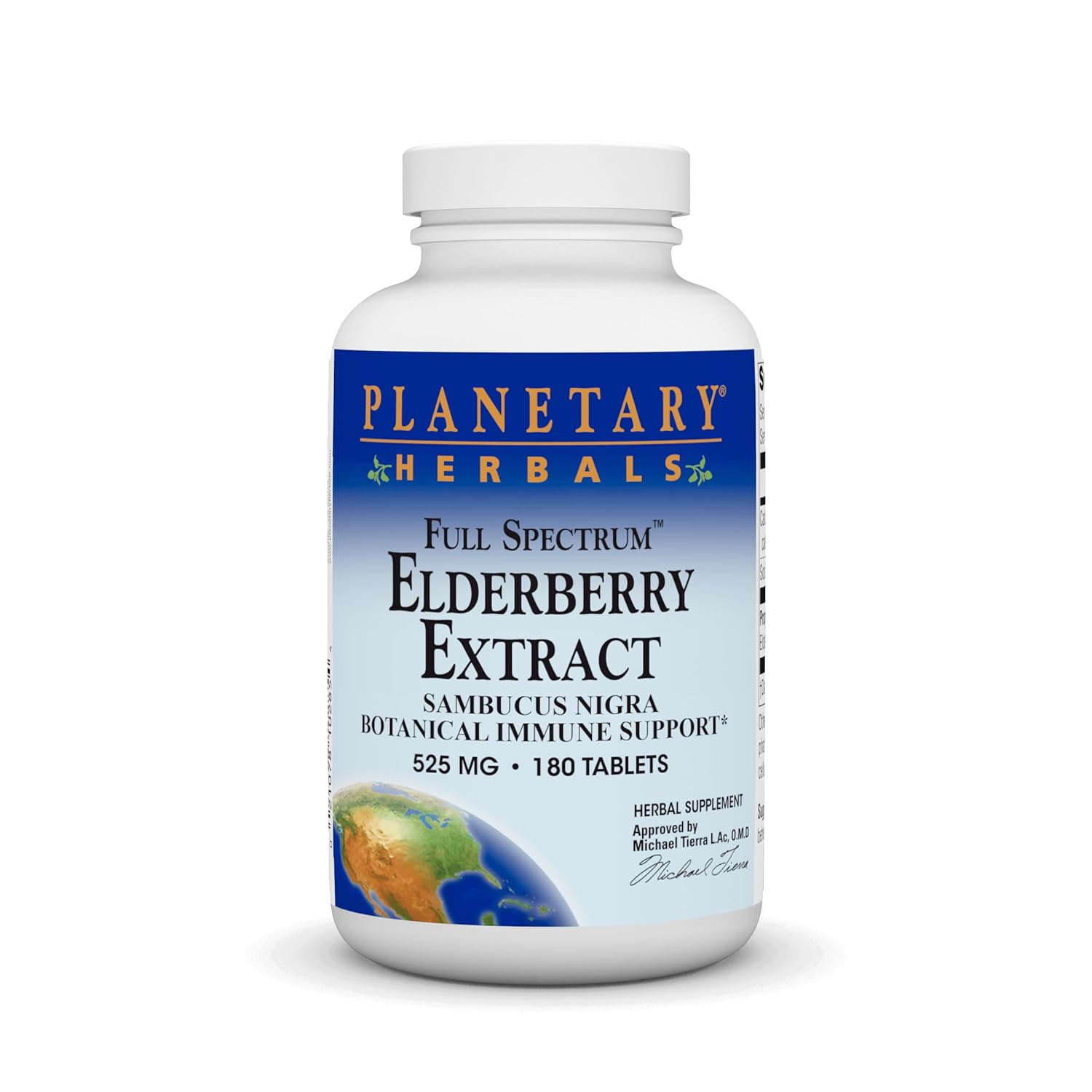 Comprimidos de Extrato de Sabugueiro Spectrum Completo Planetary Herbals, 525 mg, 180 Contagem para Aumentar a Imunidade