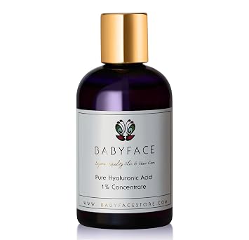 Babyface Pure 1% 100% مركز حمض الهيالورونيك - Pure HA، بدون إضافة مواد حشو. لا المهيجات. خالي من الكحول، 4.4 أونصة