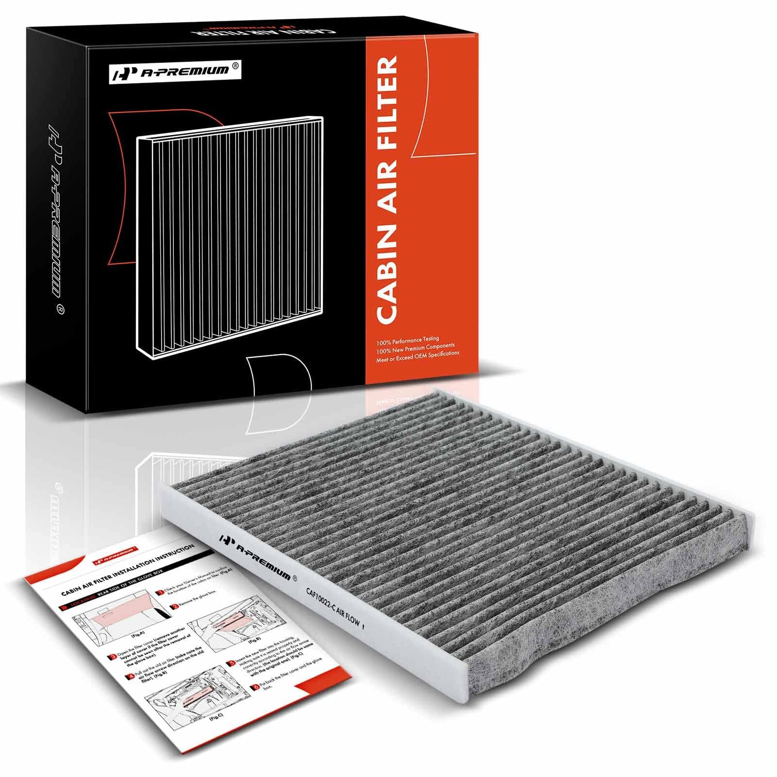 A-Premium Cabin Air Filter with Activated Carbon Compatible with Jeep Gladiator 2020-2022, Wrangler 2018-2023 - 2.0L 3.6L 6.4L - Replace# 68301863AA