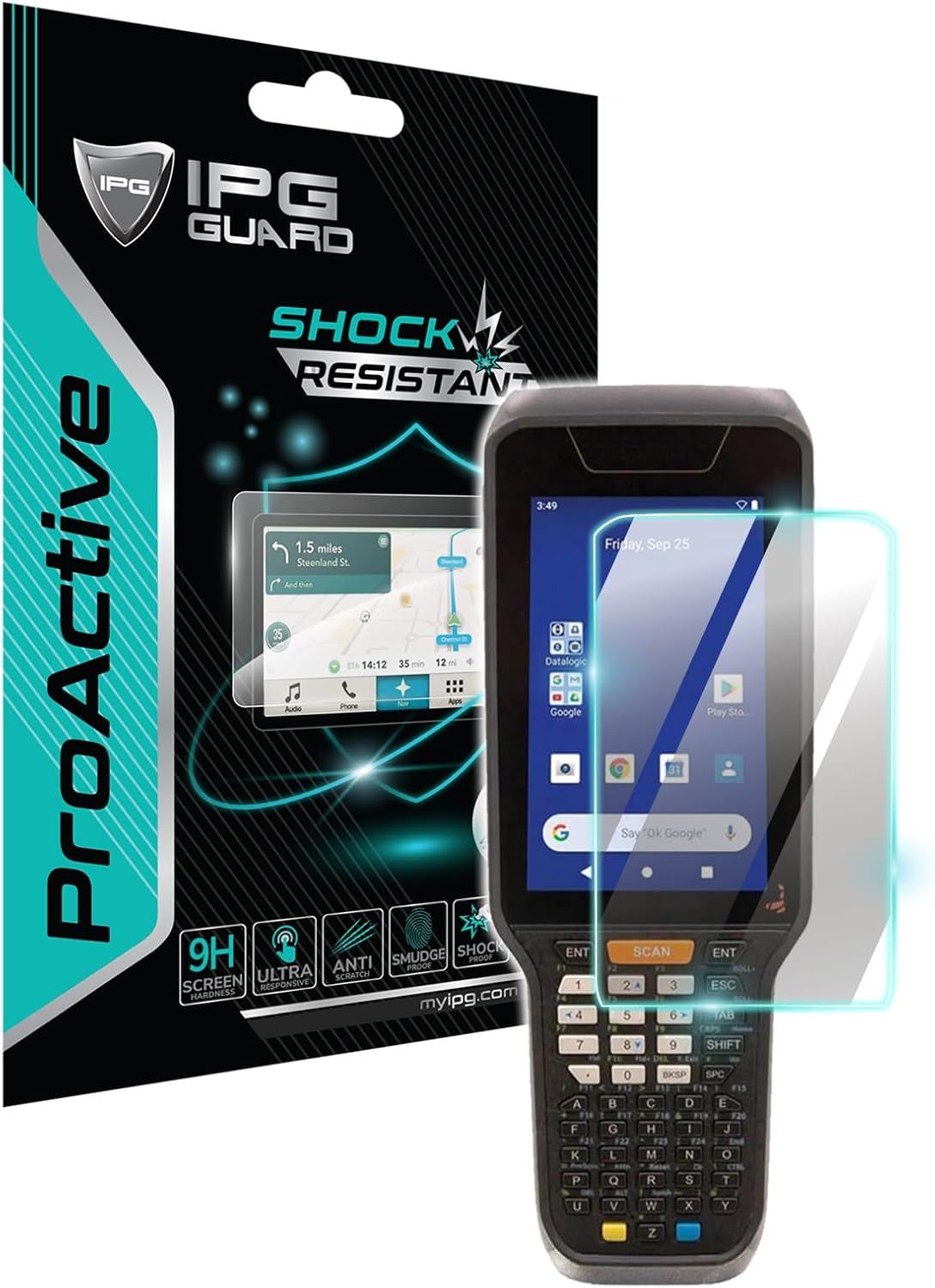 IPG ProActive Made For Datalogic Skorpio X5 Android Handheld Terminal (3 Units) 9H Hardness Screen Protector Nano Ceramic Film Ultra Responsive High Clarity Anti Scratch Smudge Guard for SkorpioX5