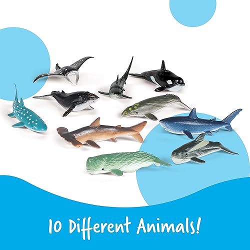 Miniatura 2 de Learning Resources Animales del océano, contadores, juego imaginativo, conjunto de 50 animales oceánicos diferentes, 50 piezas, edades 3+, multicolor