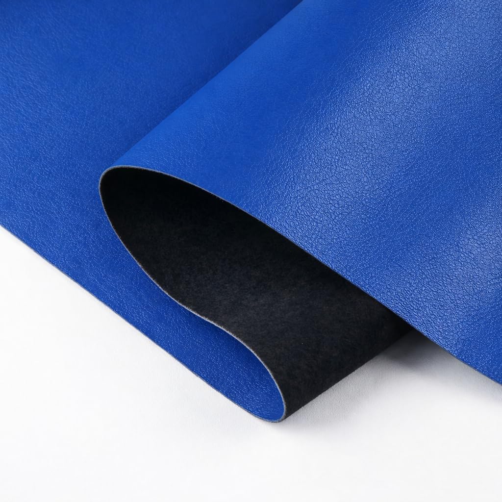 Faux Leather Fabric Soft Skin Grain PU Leather for Furniture Cover Reupholster Sofa Chairs Cushions Vinyl Upholstery. (Royal Blue, 1 Yard)