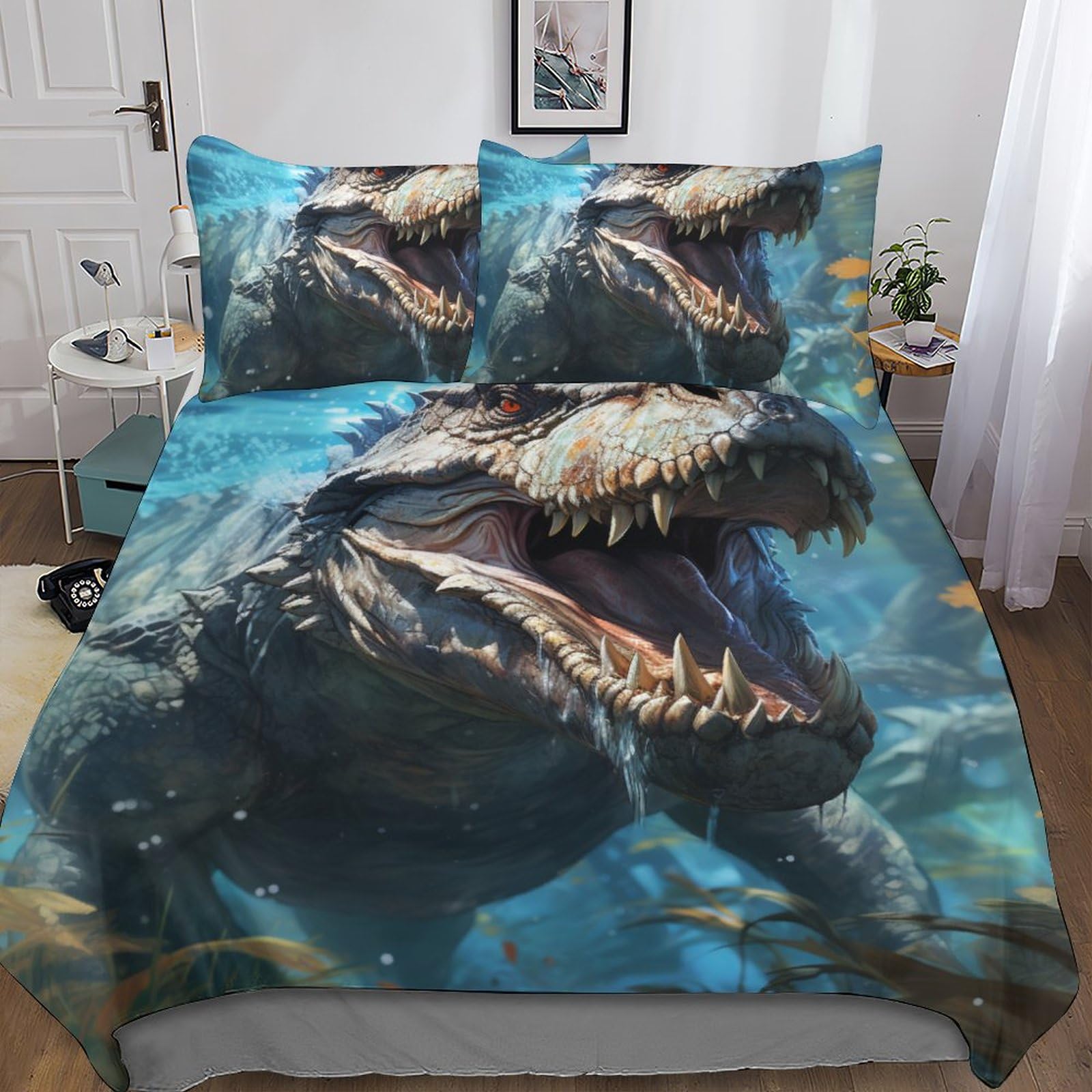 Housse de couette dinosaure féroce pour transformer la chambre des enfants et ados