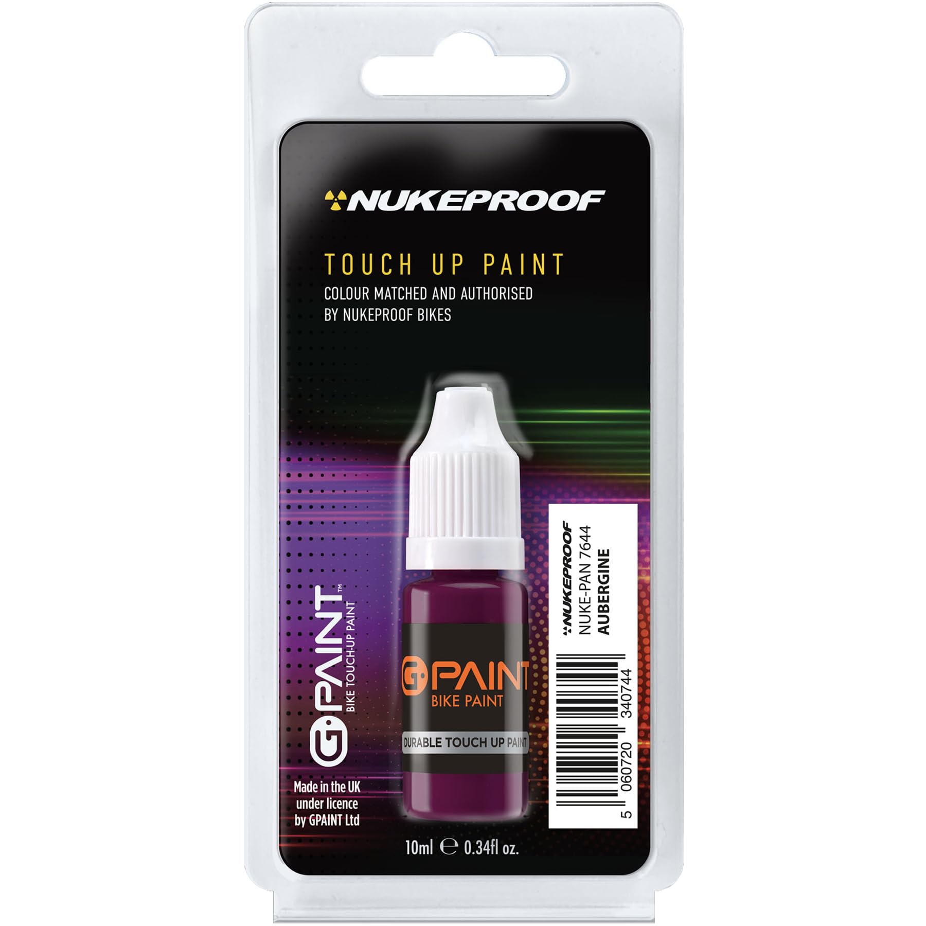 Nukeproof Bike Touch-Up Paint - Aubergine - GPaint 10ml Bottle - Touch-Up Paint Kit for Scratched or Chipped Bike Frames - GPaint Bike Paint