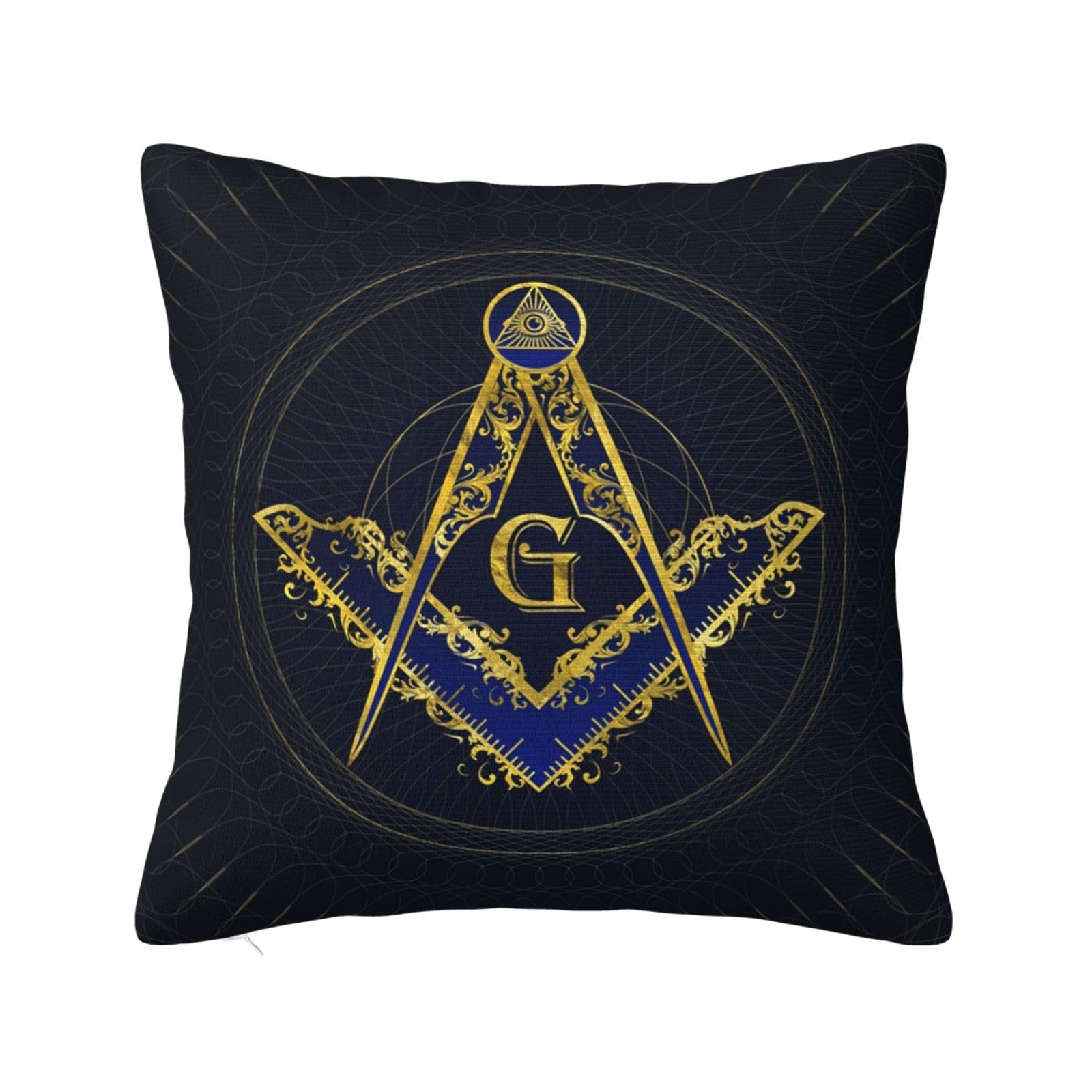 Freemasonry Masonic Symbol Set Of 2 Cushion Cover Soft Cushion Case Fashion Pillowcase For Bench Bedroom Office 45X45Cm