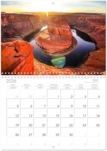 Miniatura 8 de Arizona - Calendario mensual de pared mensual del estado del Gran Cañón 2023 de 11.7 x 16.5 pulgadas (abierto), calendario mensual de Calvendo 2023