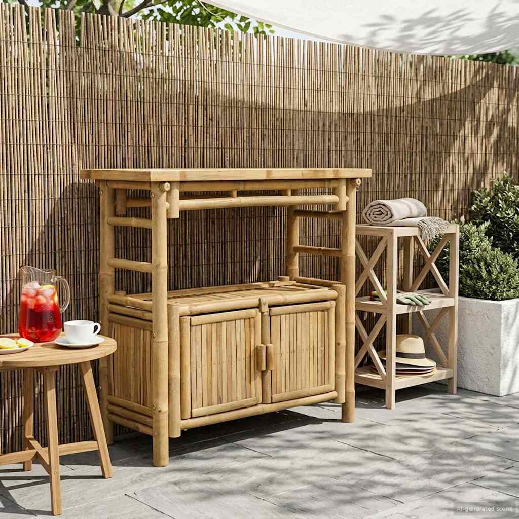 vidaXL Tavolo consolle con lo scaffale Naturale 80 x 35 x 75 cm Bambù
