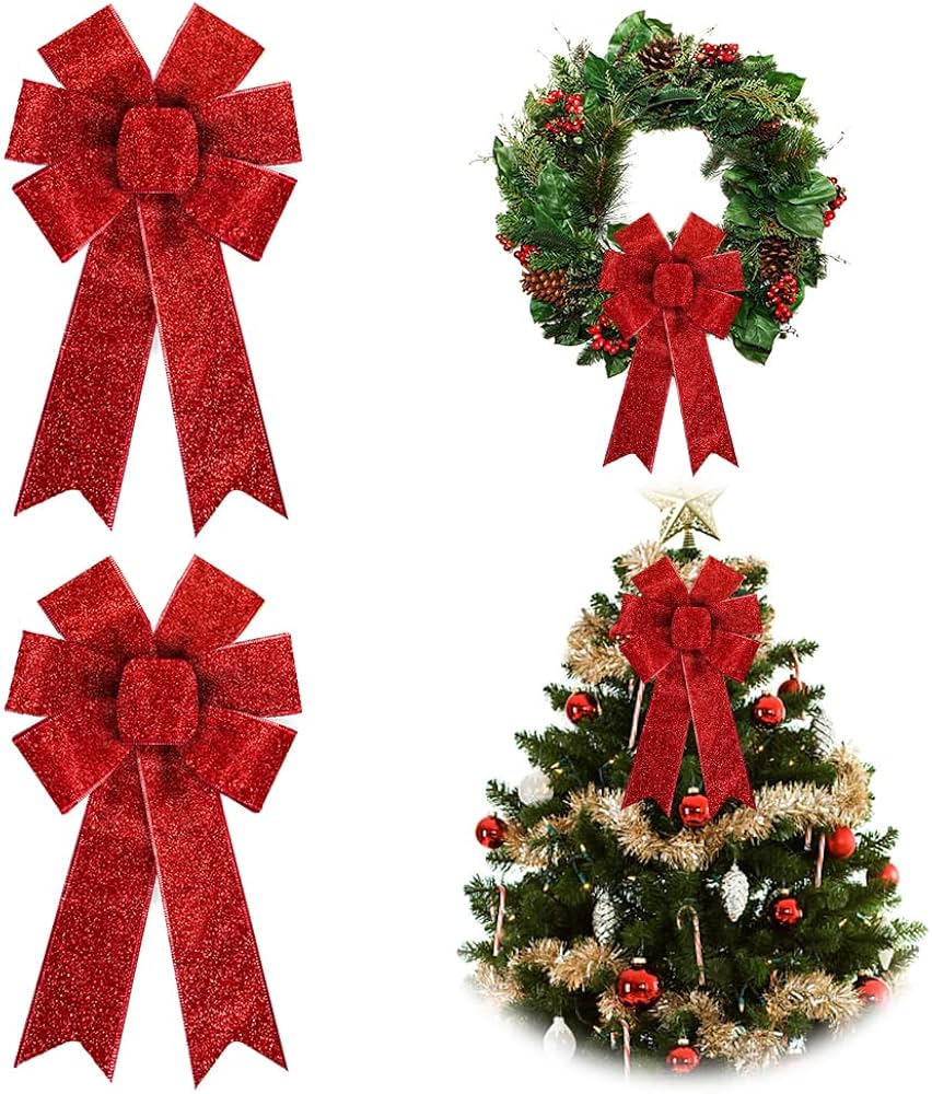 Christmas bows for wreaths Clearance