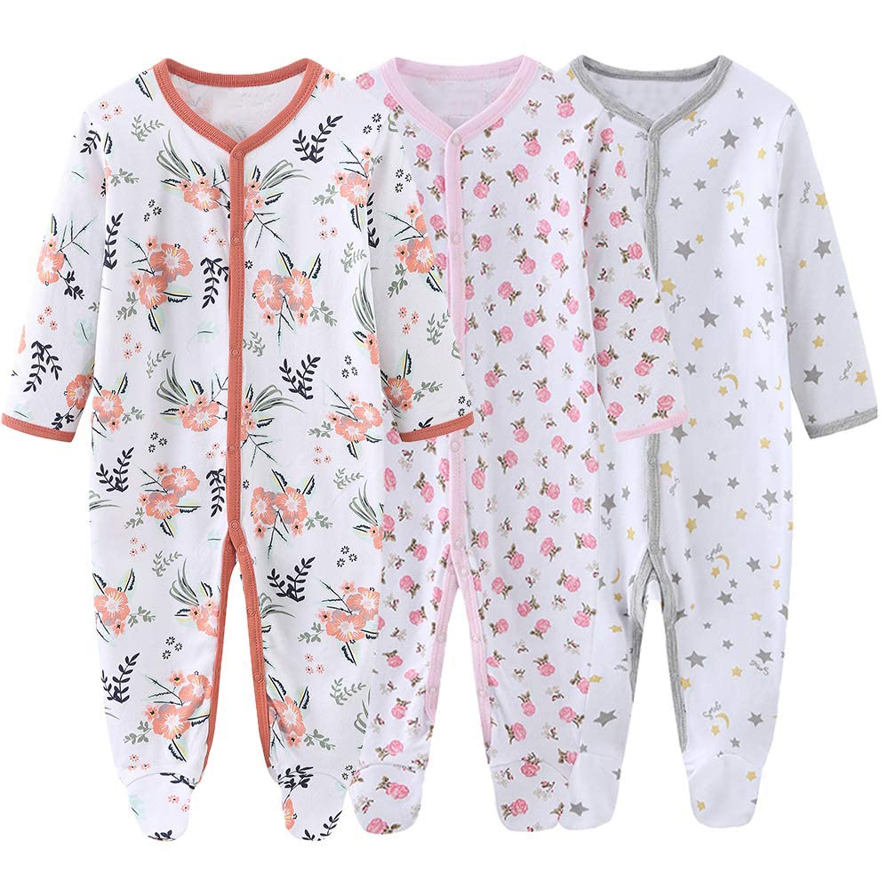 Newborn Baby Boy Girl Organic Cotton Bodysuit Long Sleeve Jumpsuit 3-Pack Outfits Clothes,0-24Months - Review, Price and Buying Guide