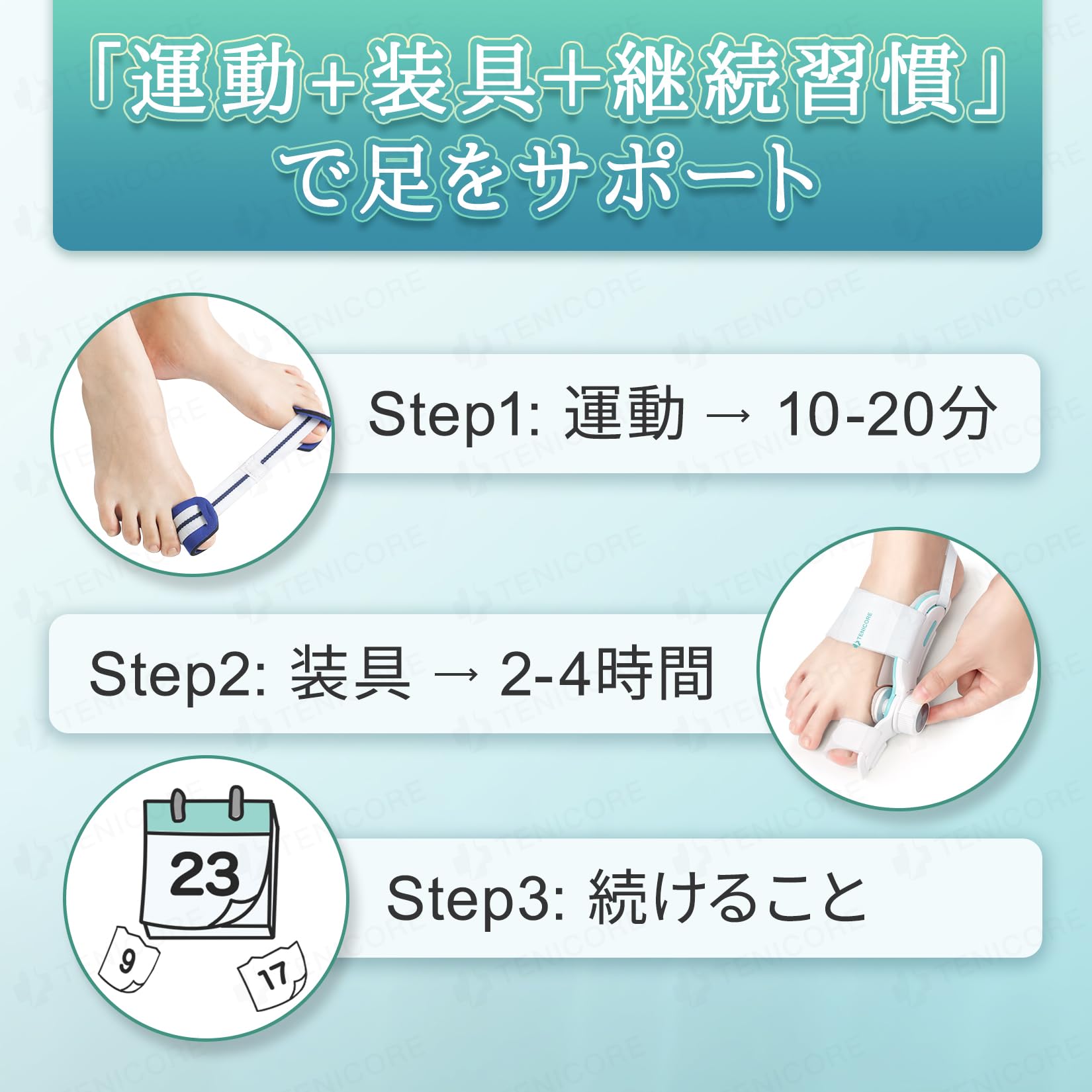 Amazon | 【二重調整の外反対策】Tenicore 外反拇指サポーター