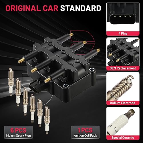 Miniatura 6 de BDFHYK Paquete de bobinas de encendido UF305 y bujías de iridio LZTR5AGP compatibles con Chrysler Pacifica Town & Country Voyage Dodge Grand Caravan