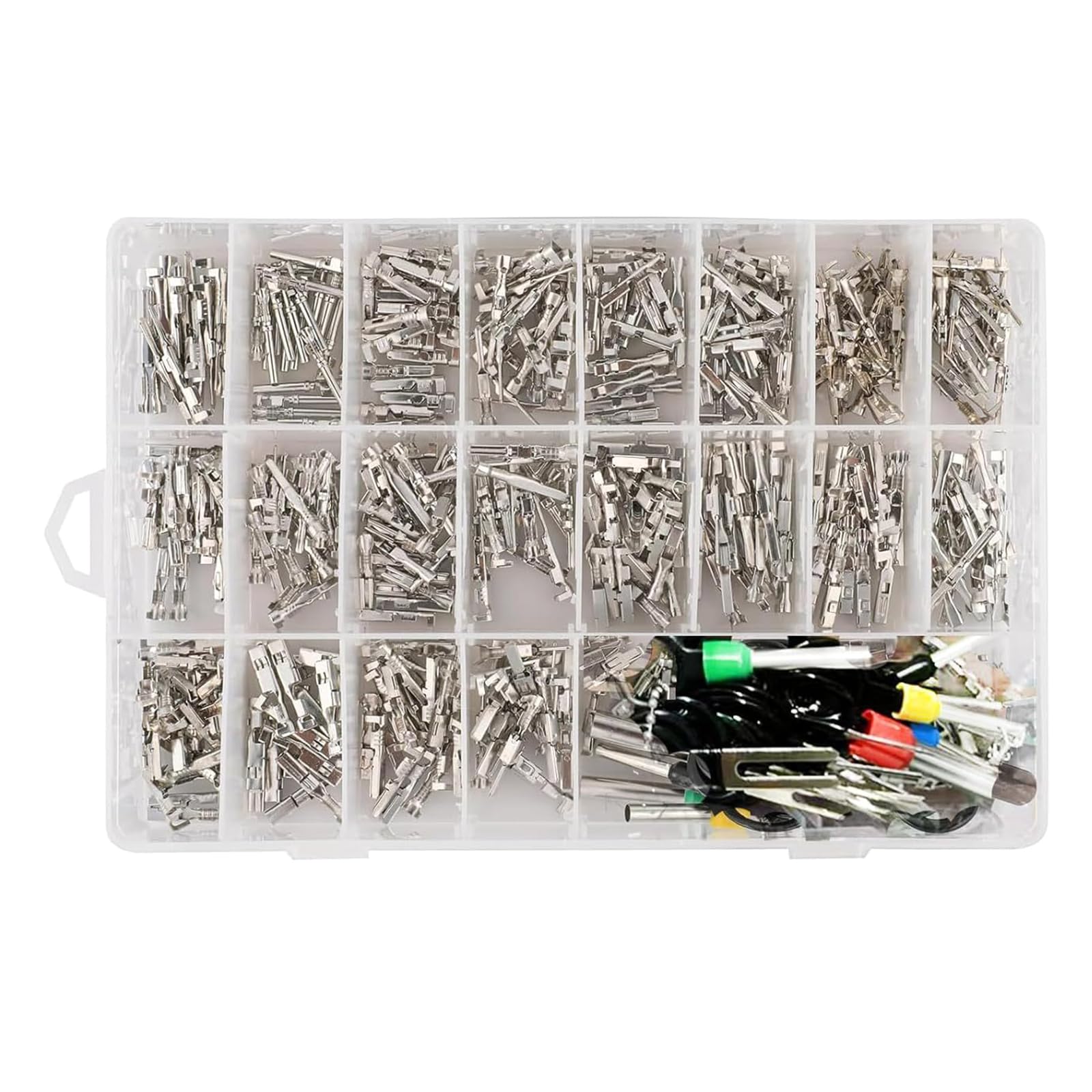 Conectores de cables para coche no aislados que garantizan un crimpado firme de 340 piezas