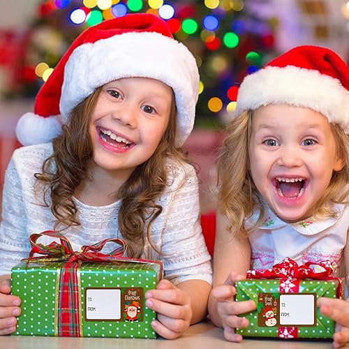 Vista 90 de Outus 500 etiquetas de Navidad, etiquetas autoadhesivas de regalo para regalos de Navidad, etiquetas de nombre de Navidad, etiquetas para papel