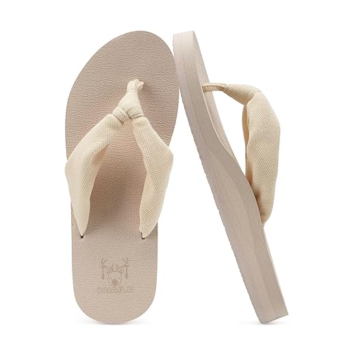KuaiLu Flip Flops for Women with Arch Support Yoga Mat Comfortable Summer Beach Walking Thong Cushion Sandals Slip On Indoor Outdoor