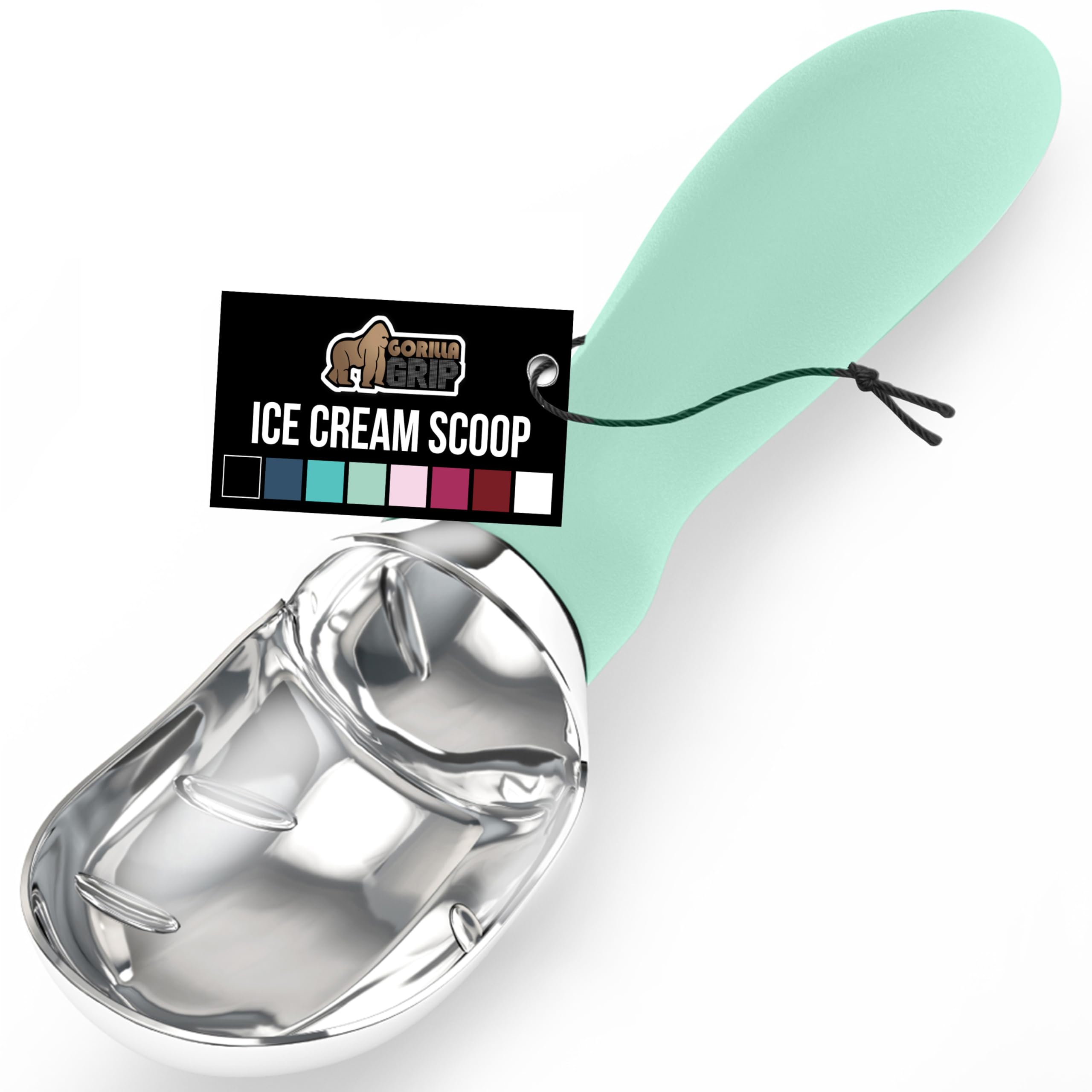 Greep Gorilla Grip Heavy Duty Ice Cream Scoop With Comfortable Handle Professional Grade Scooper For Perfect Round Scoops Spoon Frozen Hard Gelato Sorbet