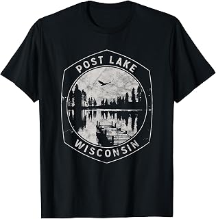 Vintage Post Lake Wisconsin Outdoors Vacation T-Shirt