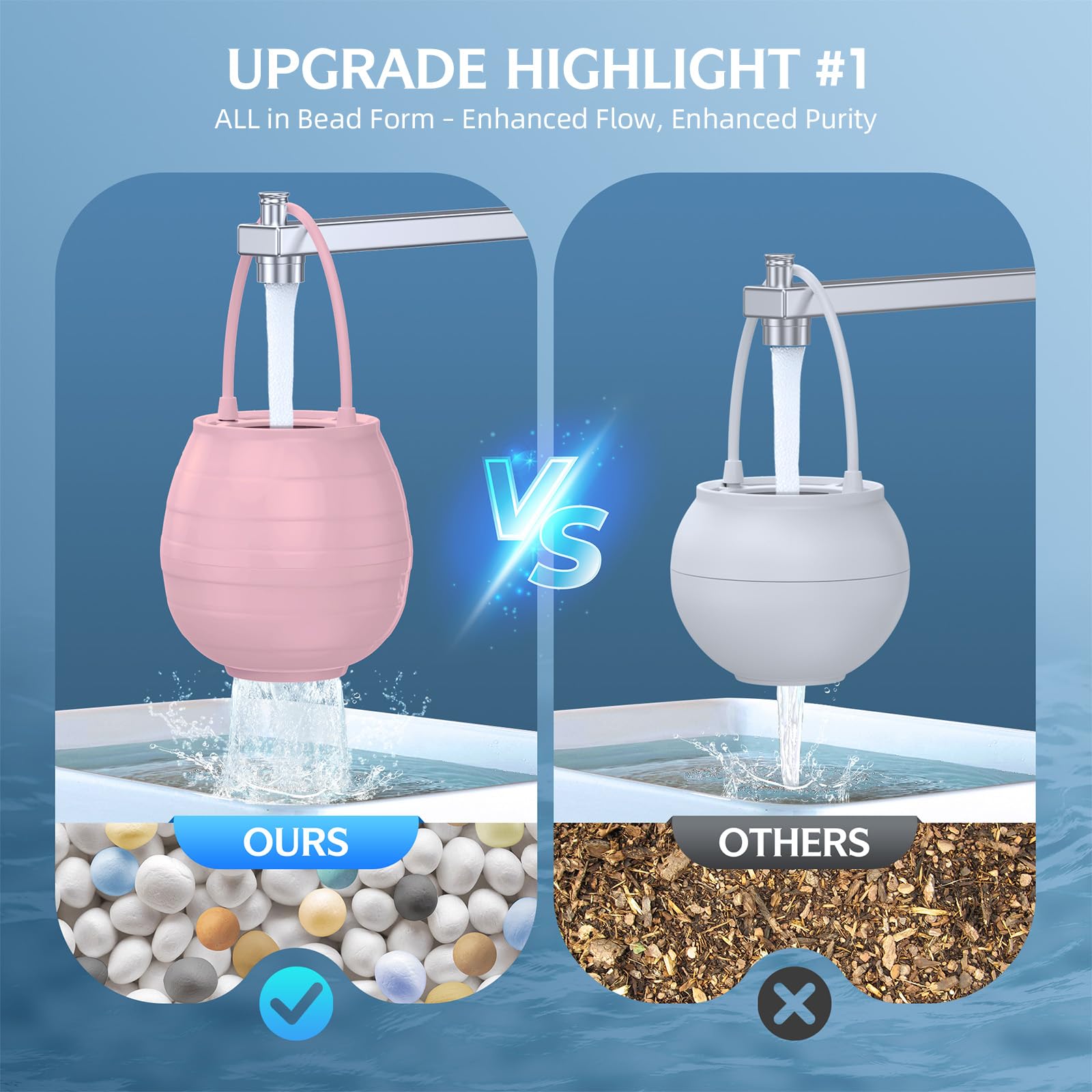 Bath Faucet Filter for Tub White for Water Filter Pink