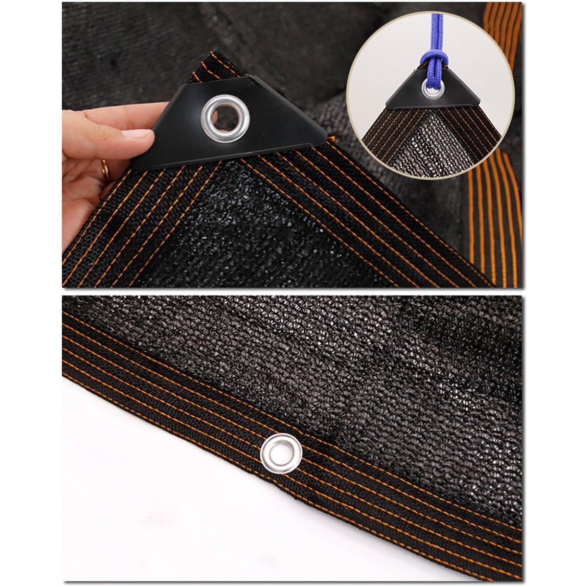70% UV Blocker Garden E Cloth - Trwała czarna siatka z przelotkami do szklarni, samochodów i roślin - rozmiary: 1 x 2 m, 2 x 4 m, 3 x 6 m, 4 x 8 m, 5 x 11 m, 7 x 10 m.