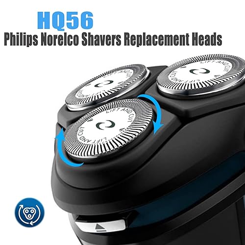 Miniatura 5 de 3 piezas HQ56 cabeza de afeitadora de repuesto para afeitadoras Philips Norelco, cuchillas de repuesto para afeitadoras eléctricas HQ3 HQ4 HQ6 HQ55