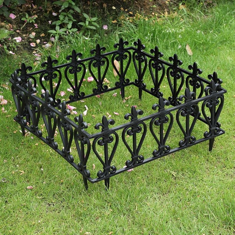 4/5 Pannelli Recinzione da Giardino in Plastica, Design ad Arco(Black 3pieces)