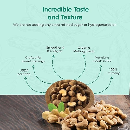 Miniatura 7 de Missy J's Anacardos orgánicos cubiertos de algarroba de 8 onzas, paquete de 3, vegano, sin gluten, sustituto del chocolate, perfecto para aperitivos