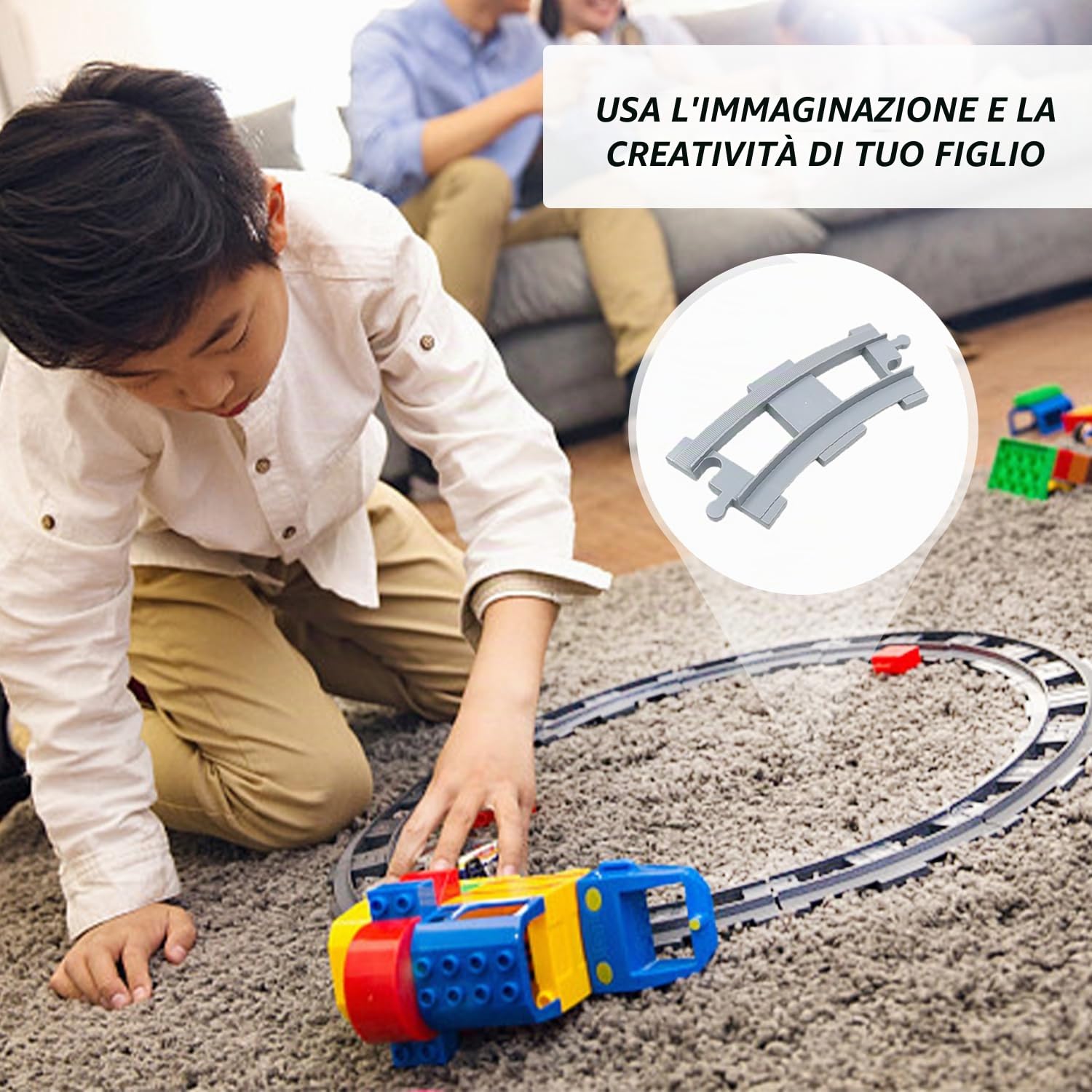 Il set di binari da 32 pezzi comprende binari dritti, binari curvi, cambio ferroviario e accessori, set di prolunghe per binari, binari ferroviari, treni urbani e accessori per treni
