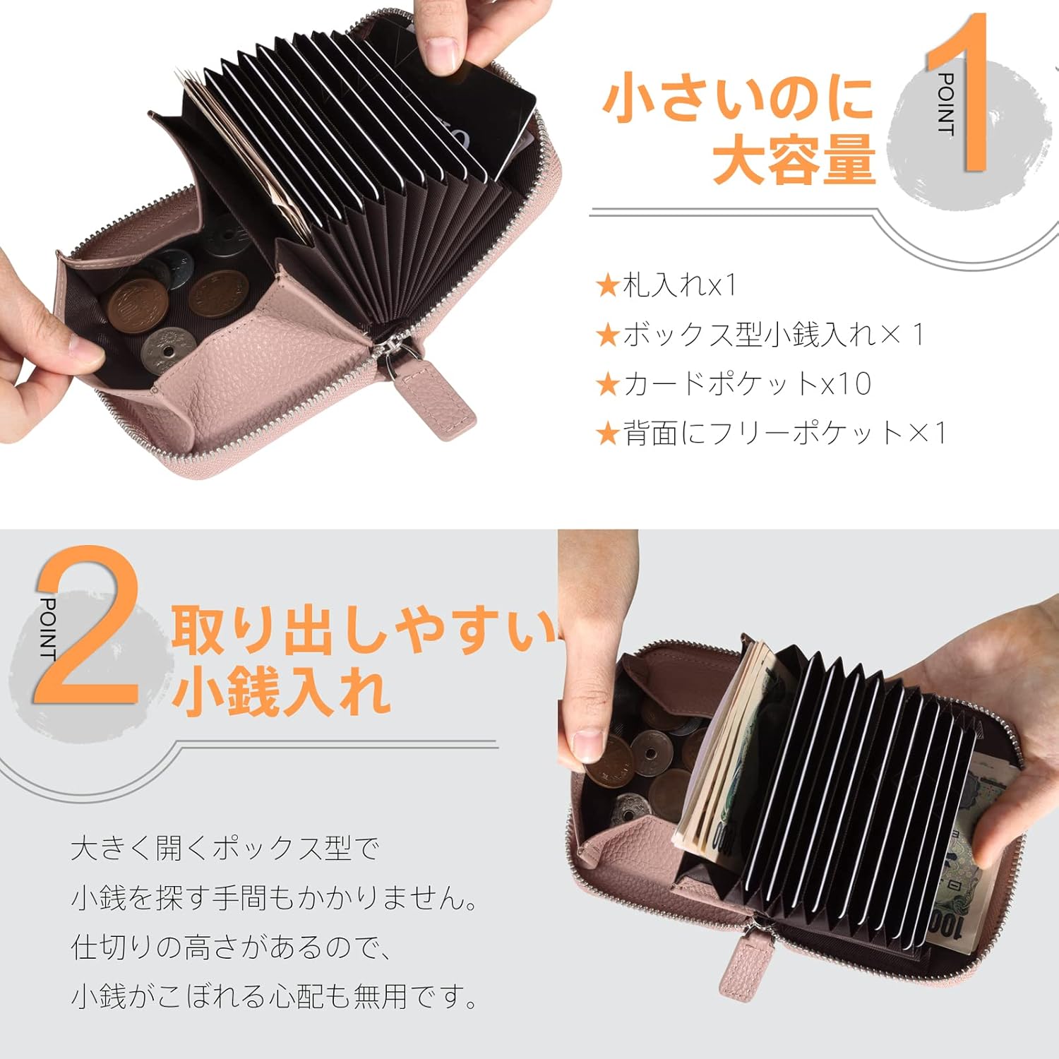 [DCLKO] ミニ財布 レディース 財布 カードケース お札を折らずに収納 二つ折り財布 本革 財布 小さい財布 大容量 コンパクトさいふ スキミング防止 (アイスブルー)