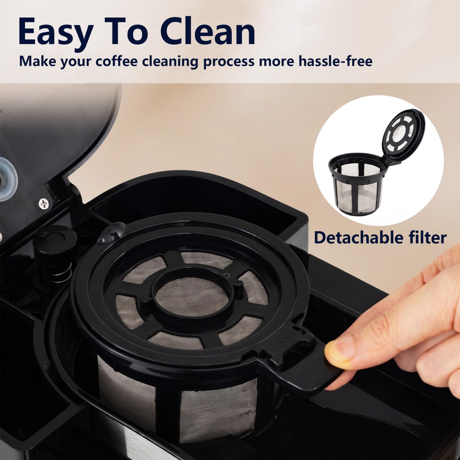 LIFEZEAL Cafetière Filtre 8 Tasses avec Verseuse 1 L pour Maison et Bureau