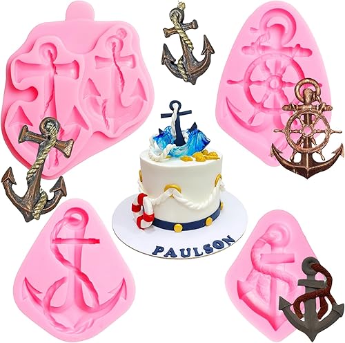 Moldes de silicona para fondant, moldes para hornear chocolate con ancla de barco para decoración de pasteles, decoración de cupcakes, caramelo, disponible en Yaxa Peru